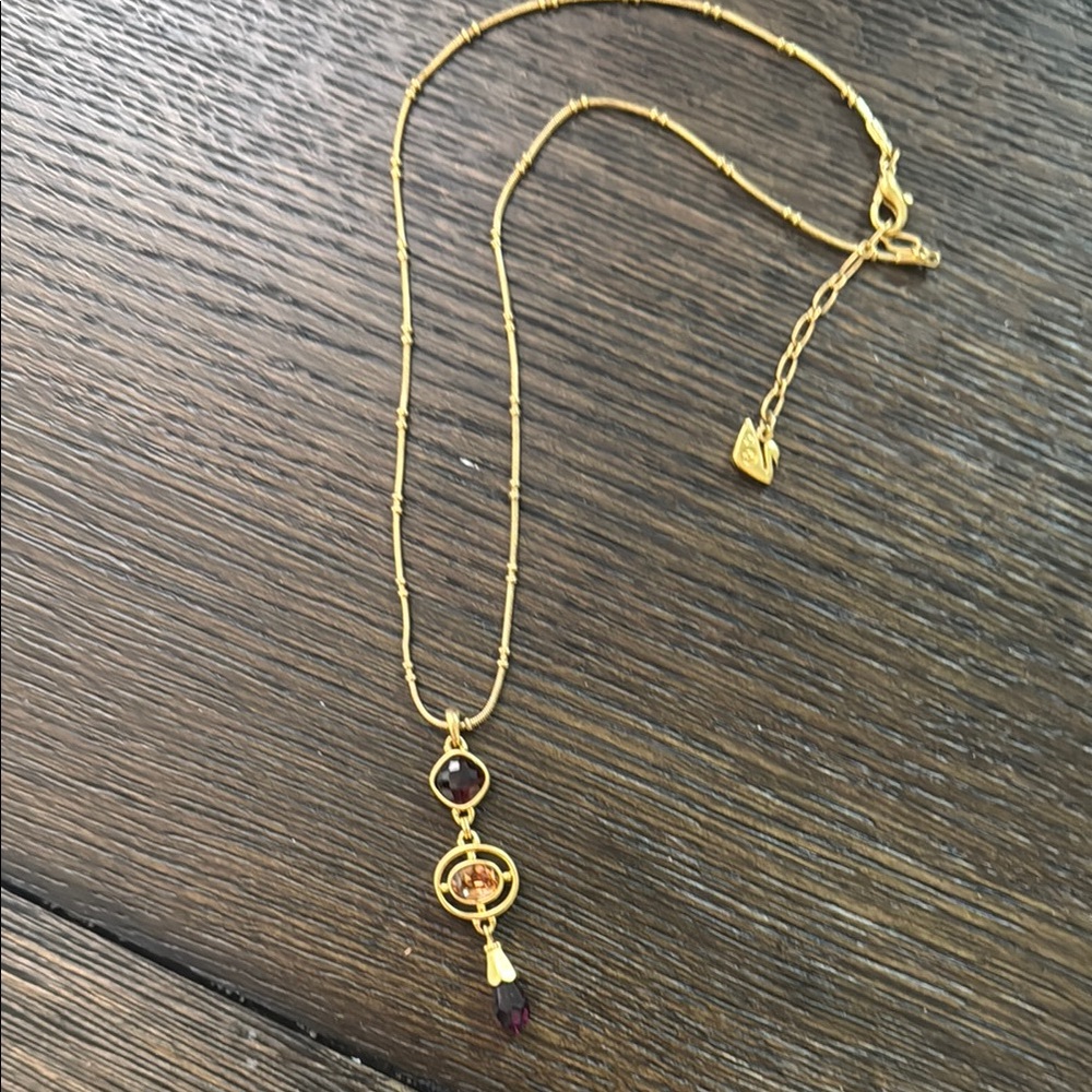 Swarovski Gold Necklace with Purple Accents
